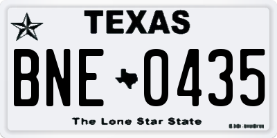 TX license plate BNE0435