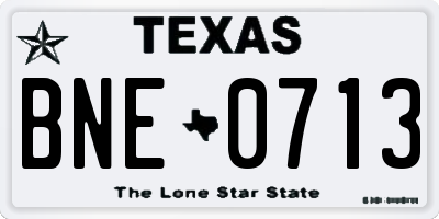 TX license plate BNE0713