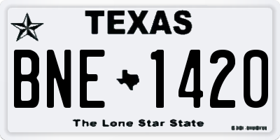 TX license plate BNE1420