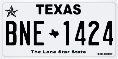 TX license plate BNE1424
