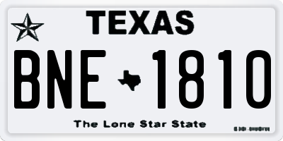 TX license plate BNE1810