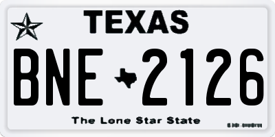 TX license plate BNE2126