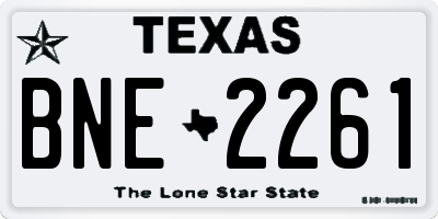 TX license plate BNE2261