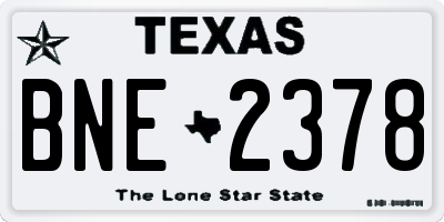 TX license plate BNE2378