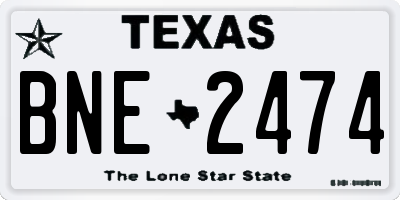TX license plate BNE2474