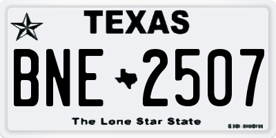 TX license plate BNE2507