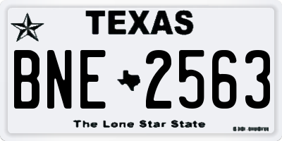 TX license plate BNE2563