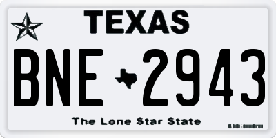 TX license plate BNE2943