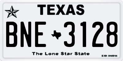TX license plate BNE3128