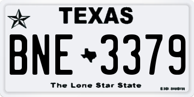 TX license plate BNE3379