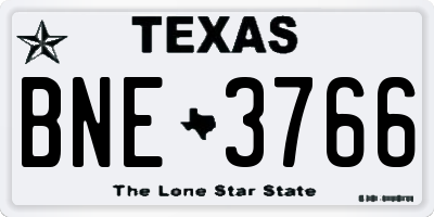 TX license plate BNE3766