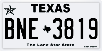 TX license plate BNE3819