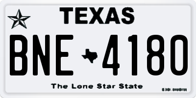 TX license plate BNE4180