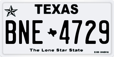 TX license plate BNE4729