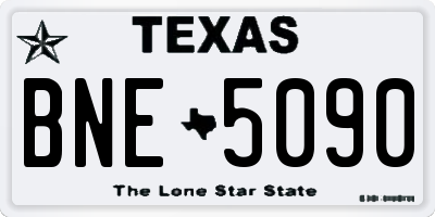 TX license plate BNE5090