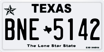 TX license plate BNE5142
