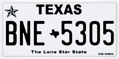 TX license plate BNE5305