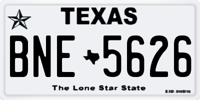 TX license plate BNE5626