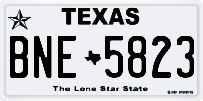 TX license plate BNE5823