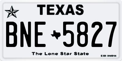 TX license plate BNE5827
