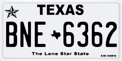 TX license plate BNE6362