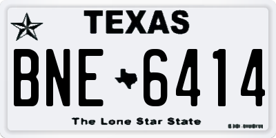 TX license plate BNE6414
