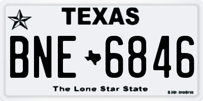 TX license plate BNE6846