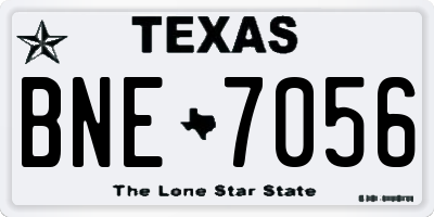 TX license plate BNE7056