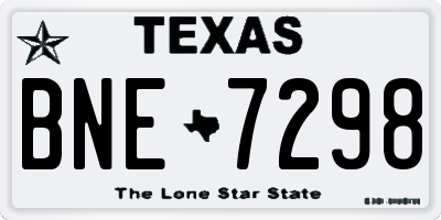 TX license plate BNE7298