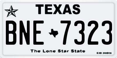TX license plate BNE7323