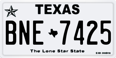 TX license plate BNE7425