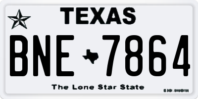 TX license plate BNE7864
