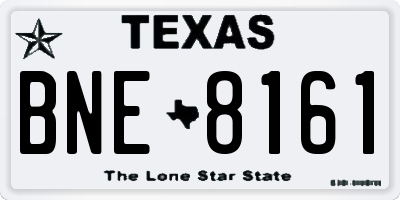 TX license plate BNE8161