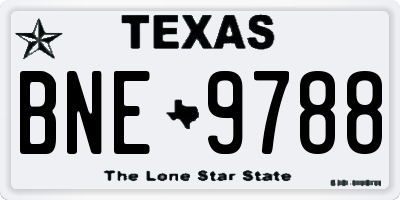 TX license plate BNE9788