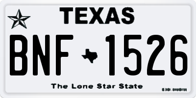 TX license plate BNF1526