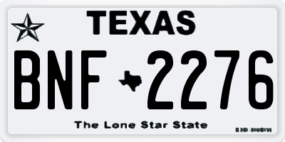 TX license plate BNF2276