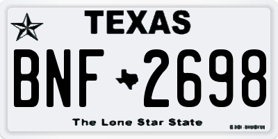 TX license plate BNF2698