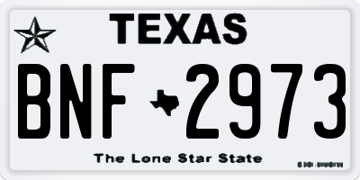 TX license plate BNF2973