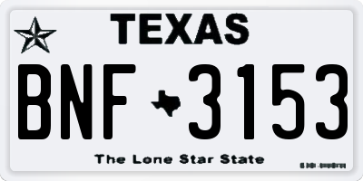 TX license plate BNF3153
