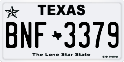 TX license plate BNF3379