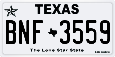 TX license plate BNF3559