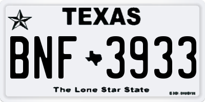 TX license plate BNF3933