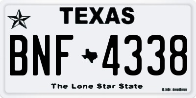 TX license plate BNF4338