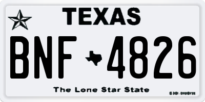 TX license plate BNF4826