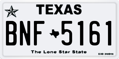 TX license plate BNF5161