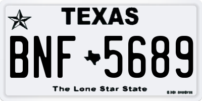 TX license plate BNF5689