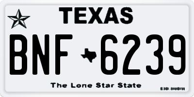 TX license plate BNF6239