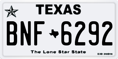 TX license plate BNF6292