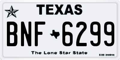 TX license plate BNF6299