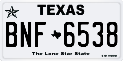 TX license plate BNF6538